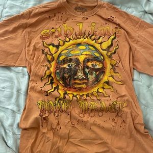 Urban Outfitters Sublime orange oversized graphic tee with holes